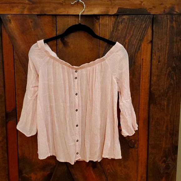 Off Shoulder Peasant Blouse - Picture 1 of 2